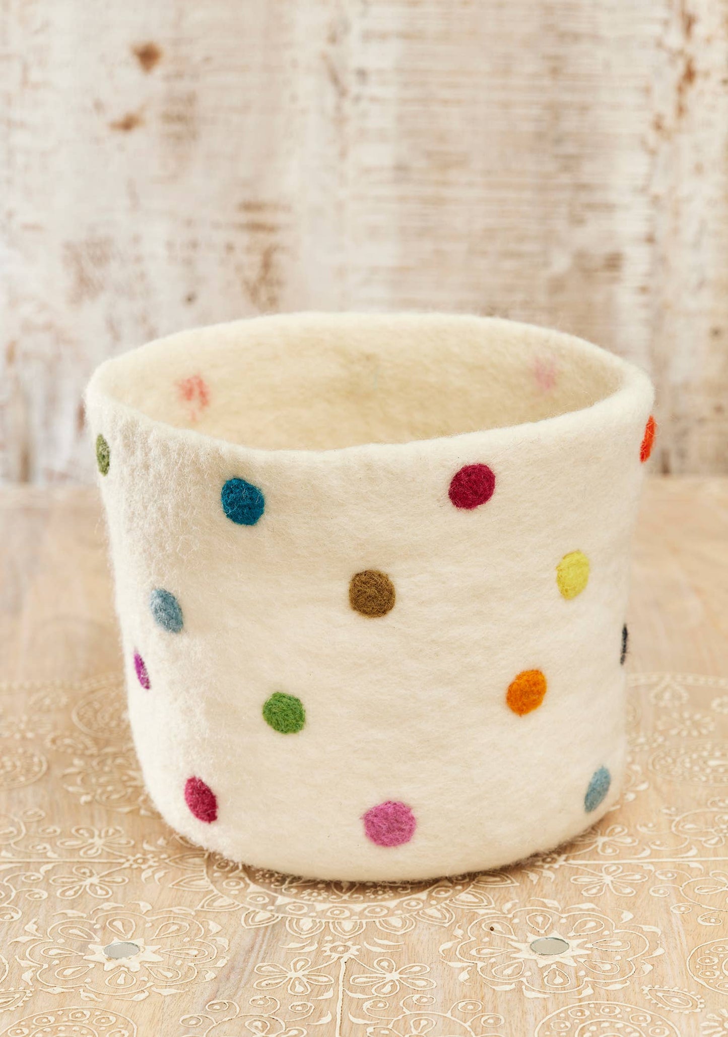Felt Dotty Rainbow Planter