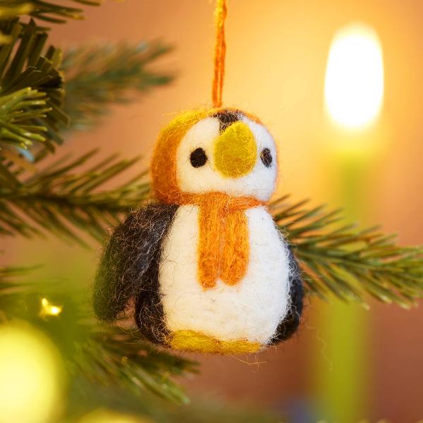 Set of 5 Hanging Felt Penguin Decorations