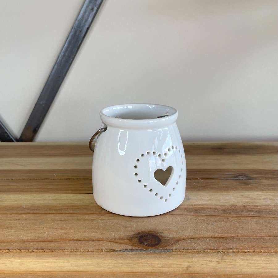 Dotted Heart T-light Holder, 8cm
