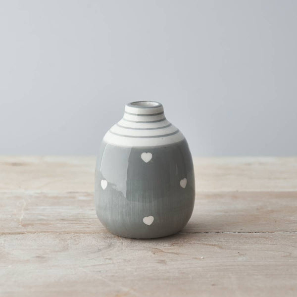 Grey and White Vases, 9cm