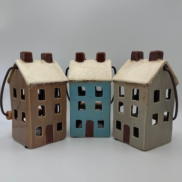 Ceramic house tea light holders