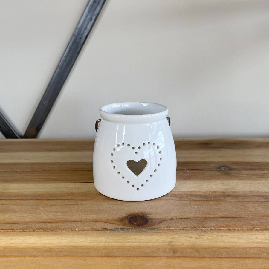 Dotted Heart T-light Holder, 8cm