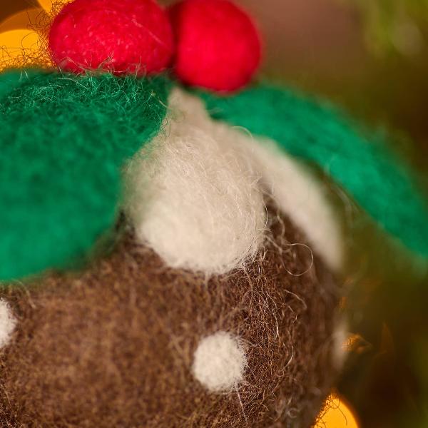 Felt Christmas Pudding Bauble