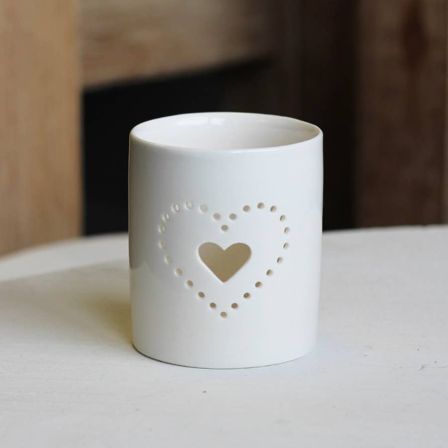 Dotted Heart Candle Pot, 8cm
