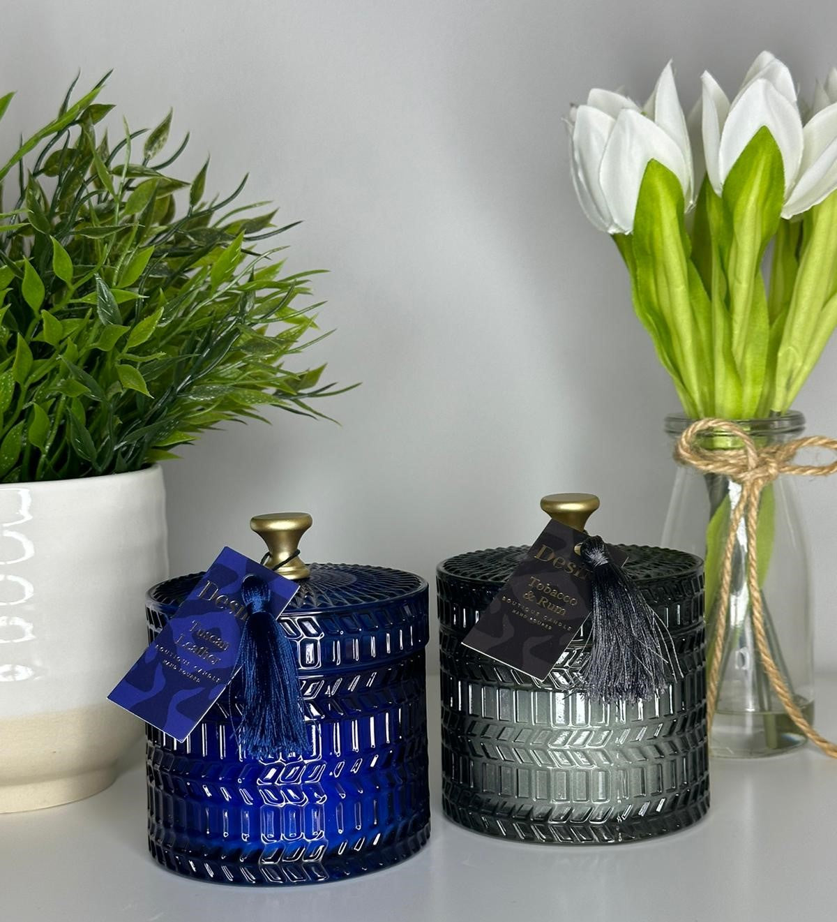 Graphite Desire Candle jar Tuscan Leather