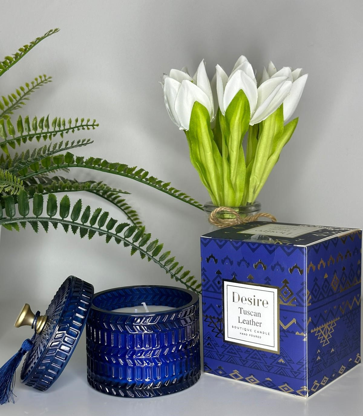 Graphite Desire Candle jar Tuscan Leather