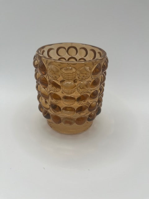 Glass Candle Holder with Bubble Pattern 7cm