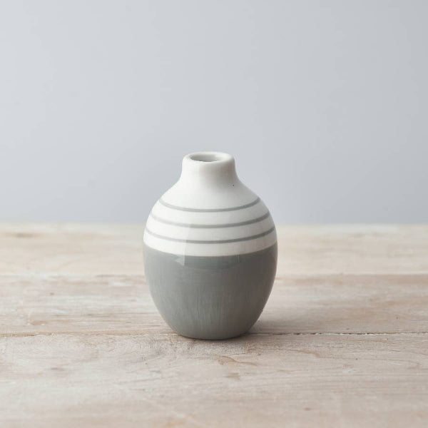 Grey and White Vases, 9cm
