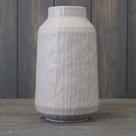 Large Glazed Pastel Grey Vase (19cm)