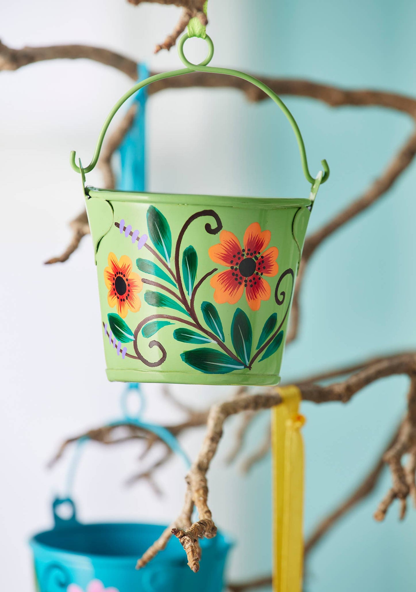Handpainted Mini Bucket Decoration