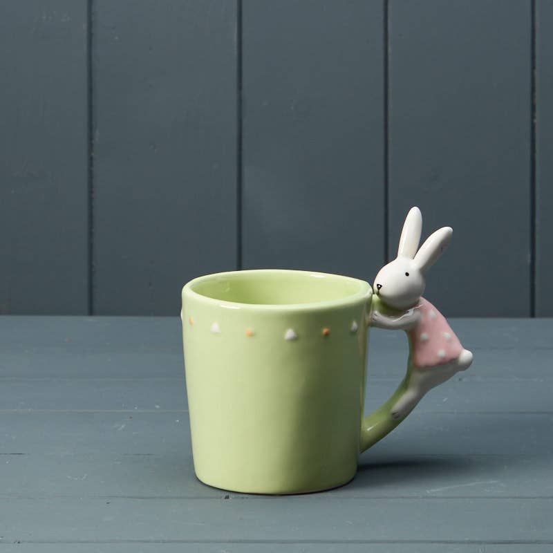 Green Ceramic Rabbit Mug