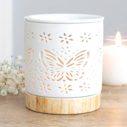 Matte Ceramic Butterfly Oil Burner and Wax Warmer