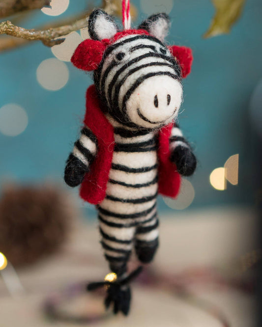 Felt Zebra in Earmuffs