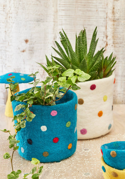 Felt Dotty Rainbow Planter
