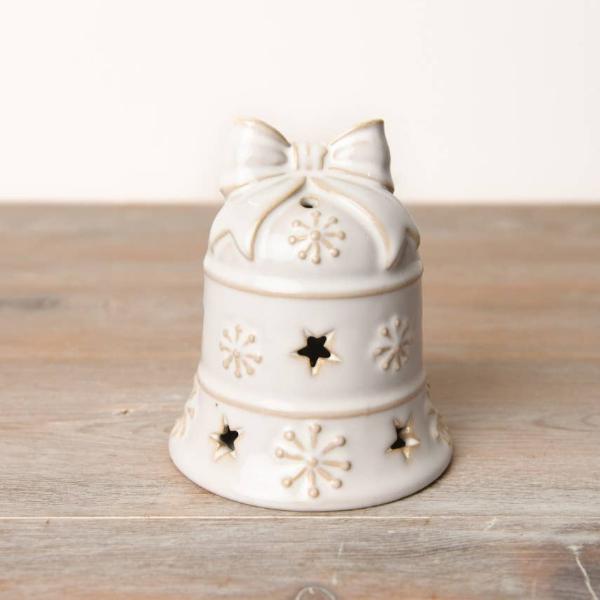 LED White Bell Ornament 15cm