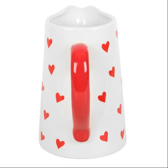 Heart Print Ceramic Valentine's Day Flower Jug