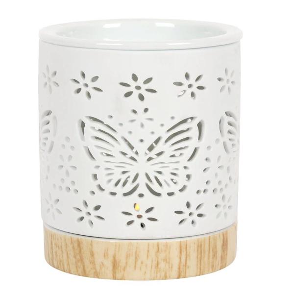 Matte Ceramic Butterfly Oil Burner and Wax Warmer