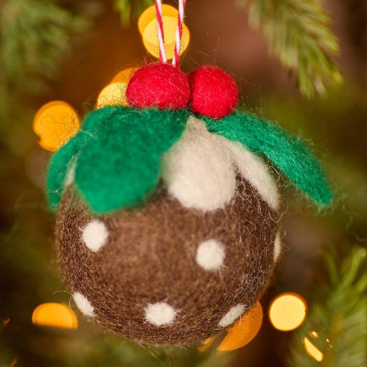 Felt Christmas Pudding Bauble