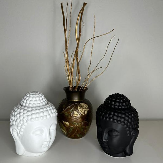 White Buddha Head Oil Burner and Wax Warmer