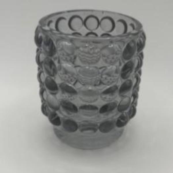 Glass Candle Holder with Bubble Pattern 7cm