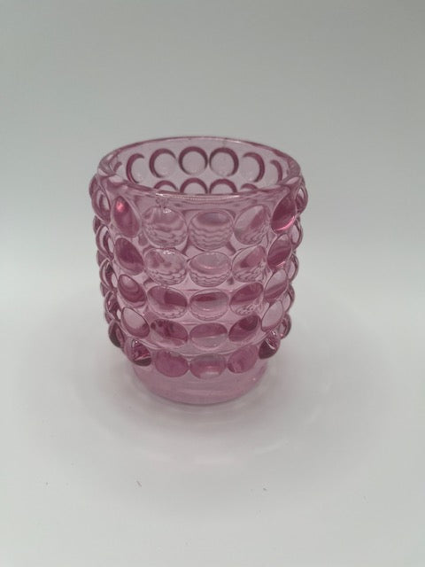 Glass Candle Holder with Bubble Pattern 7cm
