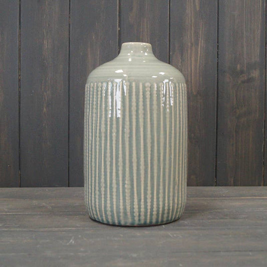 Ceramic Indented Flower Vase (23.5cm)