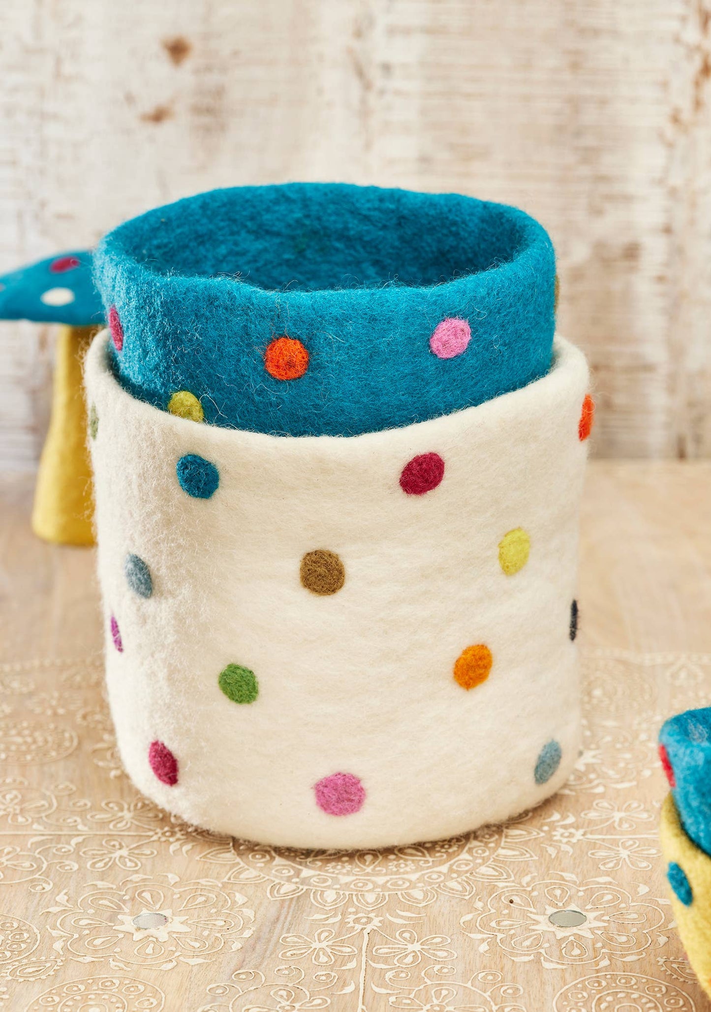 Felt Dotty Rainbow Planter