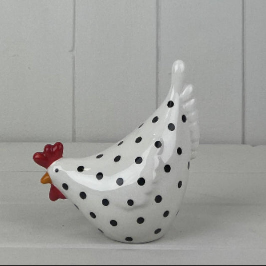 White Dotty Chicken 12cm
