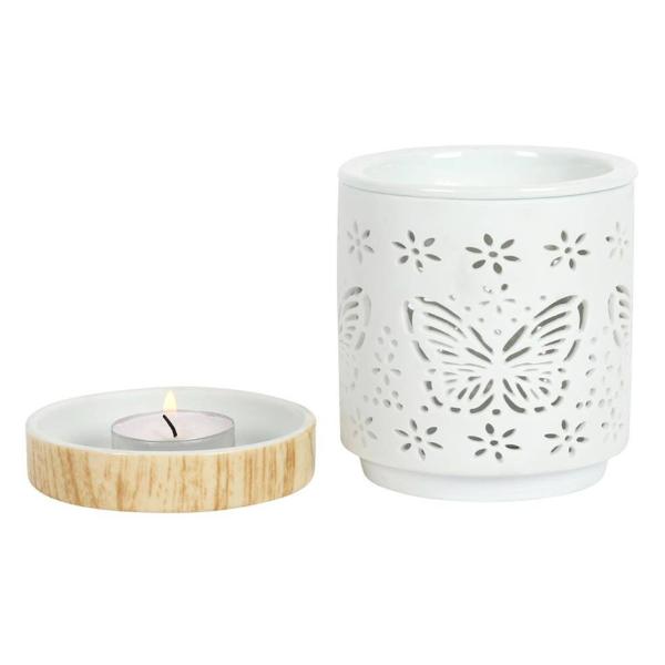 Matte Ceramic Butterfly Oil Burner and Wax Warmer