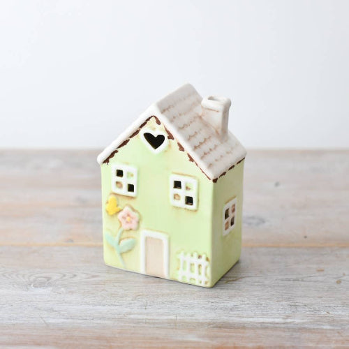 Small Green Light Up House, 11cm