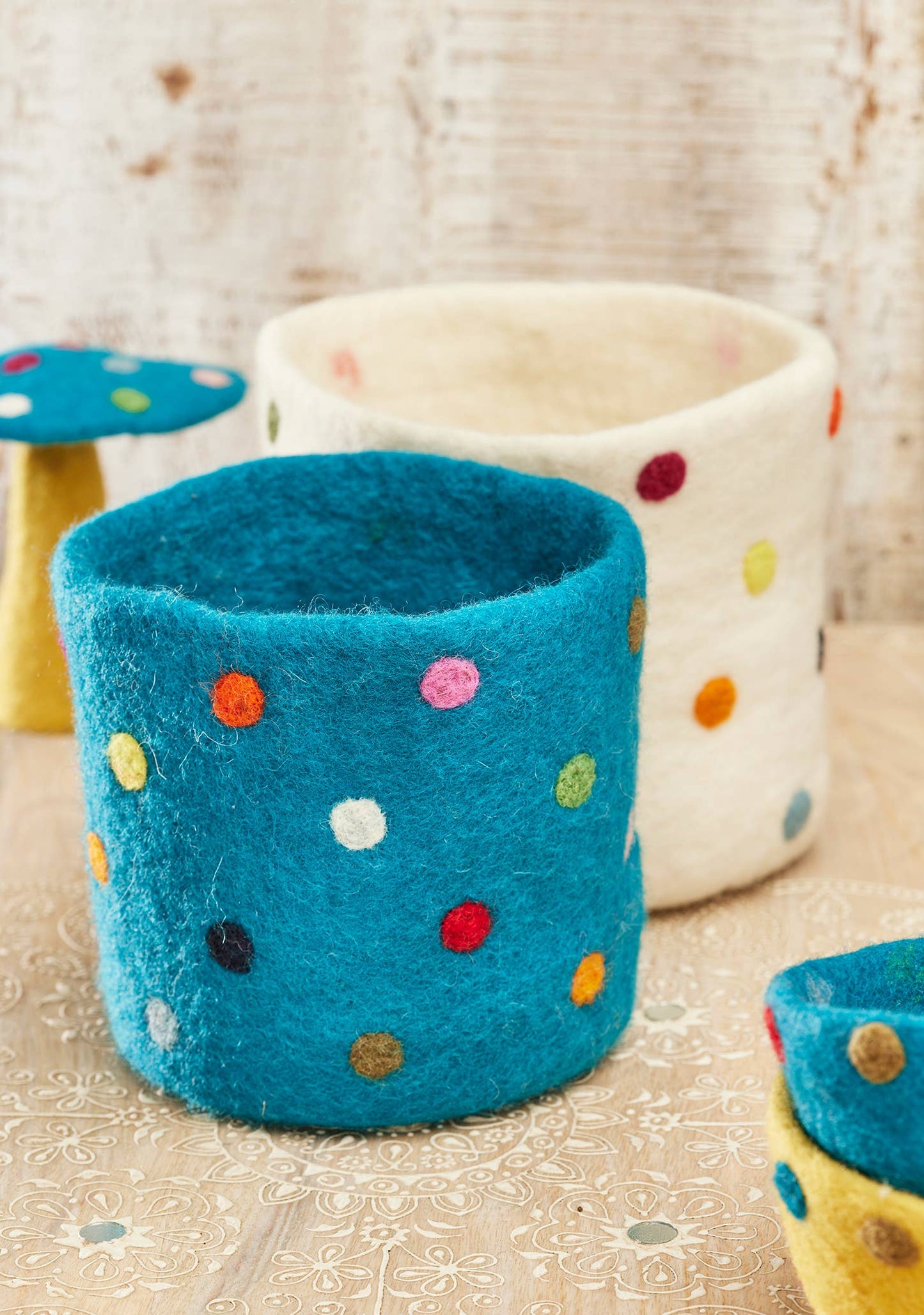 Felt Dotty Rainbow Planter