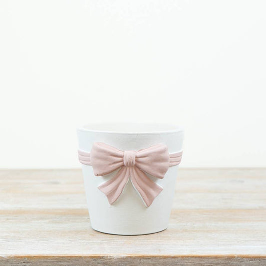 Pink Bow Plant Pot, 14.5cm