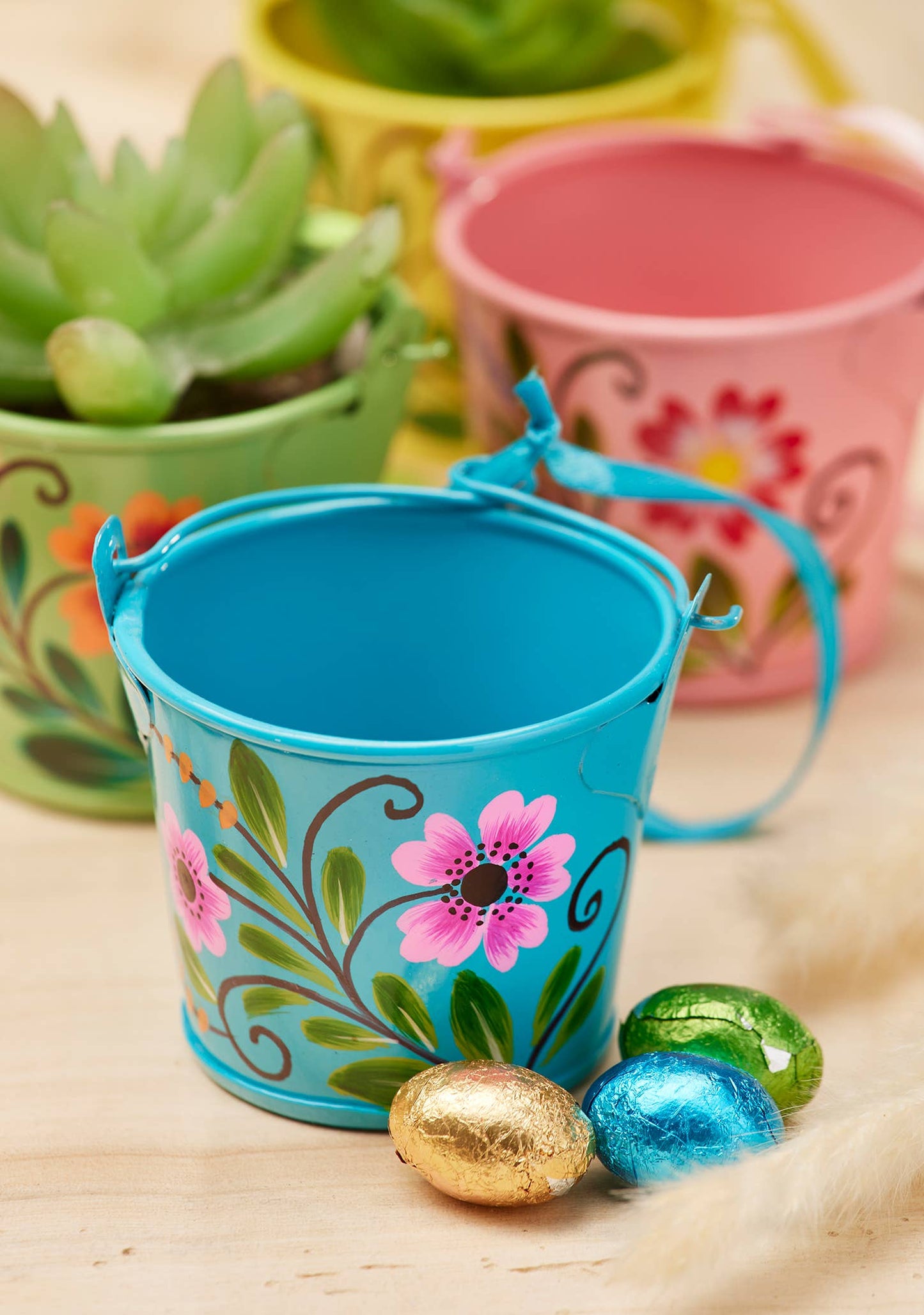 Handpainted Mini Bucket Decoration