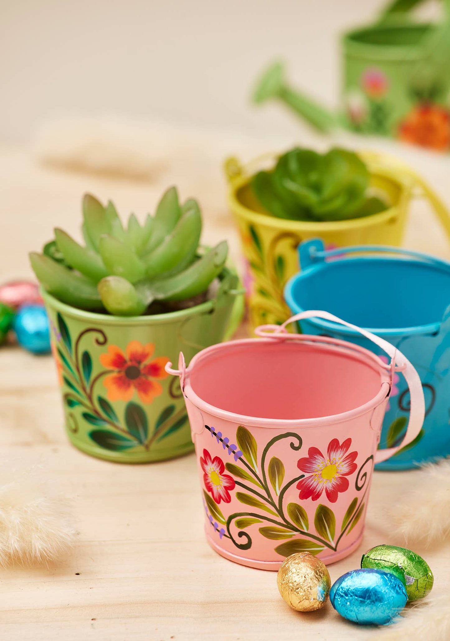 Handpainted Mini Bucket Decoration