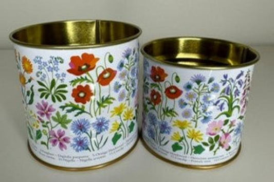 Wild flowers set of 2 storage tins